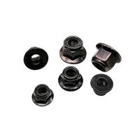 2/5/10pc M3 M4 M5 M6 M8 M10 M12 noir carbone 304 A2 acier inoxydable bride hexagonale Nylon insérer écrou de blocage autobloquant Nylock contre-écrou Écrous Hexagonaux(Black carbon steel,M4 10pcs)