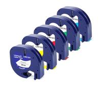 2 5 10pcs 91201 91202 12267 Tape de 12 mm en Composition Compatible avec Le Fabricant de Labels LT-100H Fonctionne avec Le 91221 91331 91200 TAUX LT(5PK 5Mixed Colors)