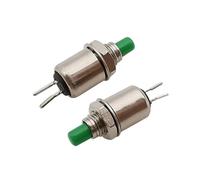 2/5/10Pcs DS 402 Self-reset/Momentary Push Button Switch 5mm Metal 2PIN Switch Red Green Black NWPNLXEA(Green,10Pcs)