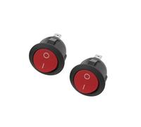 2/5/10Pcs KCD1-105 220V Round Rocker Switch Diameter 20mm 2 Pin ON-OFF Push Button Switch AC 6A/250V 10A/125V Boat Rocker Switch NWPNLXEA(Rot,One Size)