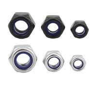 2/5/25 pièces M2 M2.5 M3 M4 M5 M6 M8 M10 M12 M16 304 En Acier inoxydable Noir Hexagonal En Nylon Insert Écrou De Verrouillage Autobloquant Nylock Écrou Contre-écrou(Black Carbon Steel,M12(5pcs))