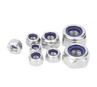 2/5/25 pièces M2 M2.5 M3 M4 M5 M6 M8 M10 M12 M16 304 En Acier inoxydable Noir Hexagonal En Nylon Insert Écrou De Verrouillage Autobloquant Nylock Écrou Contre-écrou(304 Stainless Steel,M12(5pcs))