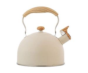 2,5 L Bouilloire À Siffle, Bouilloires À Thé en Inox, Théière À Sifflet Avec Poignée en Bois, Bouilloire avec Sifflet Fort