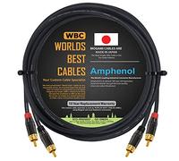 2,5 m Câble RCA Paire - Fabriqué avec 2964 Mogami Câble Interconnect Audio Haute Définition et Amphenol acpl Corps Chrome Noir, plaqué or Connecteurs RCA (2 Câbles pour gauche et droite canaux)