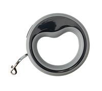 2,5 mètres rétractables à laisse de chien, rétractable automatique, crochet en métal, verrouillage de sécurité, poignée ergonomique, corde longue pour petits chiens moyens (gris)