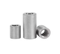 2-5 pièces écrou d'accouplement rond moleté, écrou de connexion fileté en acier inoxydable M3-M10 long et étendu à la main(M6x15 5pcs)
