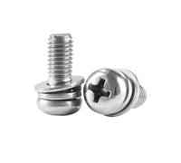 2-50 pièces M2/M2.5/M3/M4/M5/M6/M8 acier inoxydable 304 vis combinées à tête plateau et fessure cruciforme, M5x35mm