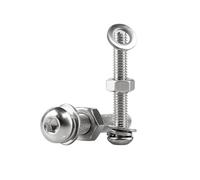 2-50 pièces M2/M2.5/M3/M4/M5/M6/M8/M10/M12 acier inoxydable 304 sets de boulons à tête ronde et douille hexagonale, M12x45mm