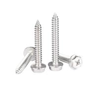 2-50 pièces M3-M8 acier inoxydable empreinte cruciforme tête hexagonale à embase vis autotaraudeuses, M5x50mm(10 pièces)