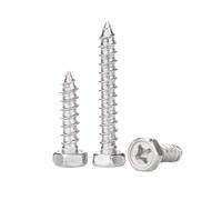 2-50 pièces M3-M8 acier inoxydable empreinte cruciforme tête hexagonale vis autotaraudeuses, M5x50mm(10 pièces)