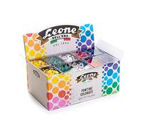 2 500 punaises de dessin colorées Leone Dell'Era - Présentoir d'établi avec 50 boîtes de 50 pièces, couleurs assorties - Fabriqué en Italie