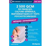 2 500 QCM de français, culture générale, mathématiques et tests psychotechniques - Méthode + entraînement (Catégories B et C - Édition 2025-2026) - Pierre Siroteau - Studyrama Eds - broché - Scolaire