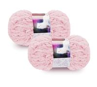 2×50G Pelote de laine à tricoter et à crocheter Rose Boules de Fil, Très doux Pelote de laine imitation fourrure Fil ultra Doux Pour Métier à Tisser à La Main utilisé pour le tricot et le crochet