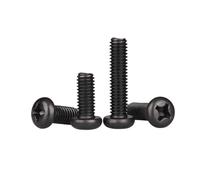 2/50Pcs M1 M1.2 M1.4 M1.6 M2 M2.5 M3 M4 M5 M6 M8 M10 GB818 Black 304 Stainless Steel Cross Pan Round Head Screw Bolt(8mm,50pcs M1.4)