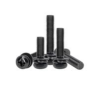 2-50pcs M2/M2.5/M3/M4/M5/M6/M8 Vis machine à tête boutonnée à entaille croisée en acier au carbone avec rondelles, M2x4mm