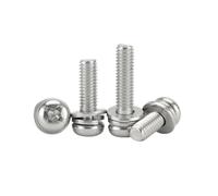 2-50pcs M2/M2.5/M3/M4/M5/M6/M8 Vis machine à tête boutonnée à entaille croisée en acier au carbone avec rondelles, M2x4mm