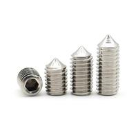 2~50pcs M3 M4 M5 M6 M8 M10 M12 304 A2 en acier inoxydable, tête de douille hexagonale, extrémité conique, boulon à pointe conique, vis de réglage(20mm,M6-20pcs)
