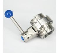 2" 51mm 304 Stainless Steel Sanitary SMS-Type Thread Union Connection Butterfly Valve Brew Beer Dairy Product