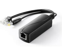 2.5G PoE Splitter 12V/1A,DC 5.5 x 2.1 mm,48V PoE to DC 12V/1A 12W Output,2.5Gbps Ethernet Compliant IEEE802.3af/at,Plug and Play for IP Camera,Smart Home