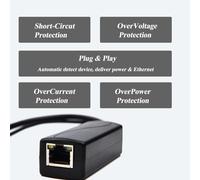 2.5G PoE Splitter 12V/2A, Prise DC 5.5 * 2.1mm, 48V PoE vers DC 12V/2A 24W Sortie, 2.5Gbps Ethernet Conforme IEEE802.3af/at, Plug and Play pour Caméra IP, Maison Intelligente
