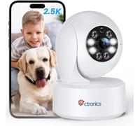2.5k 4mp Indoor Wifi Surveillance Camera,2.4/5ghz Ptz Bluetooth Camera With Night Vision Colour,Ptz 355°/120°,Human/Motion Detection & Auto Tracking For Baby/Animals (White)