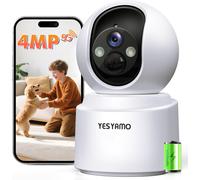 2.5k 4mp Wireless Indoor Wifi Surveillance Camera, 360° Camera Battery (2.4g/5g), Night Vision, Motion Detection, Two-Way Audio, For Baby/Pets/Domestic