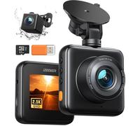 2.5K Dashcam Voiture Avant Arrière,1440P+1080P FHD Camera Embarquée Voiture,Mini Caméra Voiture avec Carte SD,Capteur G,Vision