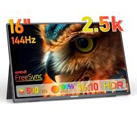 2.5K Écran Portable, 144Hz | 16 Pouces | 500Nits| QHD | HDR | 100% sRGB, FreeSync, IPS Moniteur Portable Gaming, Ecran Externe pour Ordinateur Portable/PC/MacBook/Phones/Tablet/PS5/4/Xbox/USB C/HDMI