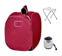 2,5L Sauna Cabine Sauna Portable, Cabine de Sauna Vapeur, Perspiration Perdre du Poids avec le Contrôleur de Température et Temps, 1000W Mini Sauna Box pour la Maison (Sauna simple/vin rouge)