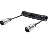 2,5M Rallonge 7 Broches Remorque,Alliage d'aluminium Prise 7 Broches Male Rallonge Cable Remorque 12V,Rallonge Spirale Cable Remorque 7 Broches pour Camions Voiture (2,5M Rallonge Remorque)