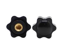 2/5pc Prune Bakélite Serrer À La Main Écrous Poignée Fil Étoile Mécanique Noir Pouce Bouton De Serrage Manuels M4 M5 M6 M8 M10(No Perforated,M6 32 5pcs)