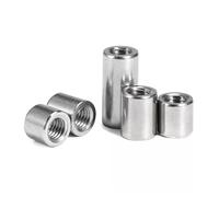 2-5pcs M6 M8 304 Stainless Steel Cylindrical Connect Screw Nut Extended Cylindrical Nut Round Column Joint Coupling Nut(M6x10x15-5pcs)
