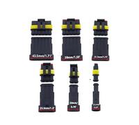 2-5sets Kit 2 pin 1/2/3/4/5/6 pins Way AMP seal Waterproof Electrical Wire Connector Plug NWPNLXEA(3pin,2set)