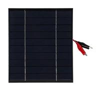 2,5W 5V Mini Panneau Solaire, 150x130 mm / 5.9x5.1 Pouce Portable Panneau Portable Panneau de Bricolage Chargeur de Pannel Solaire avec Clip de Tigre pour Le Camping en Plein air