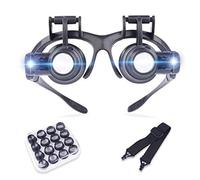 2,5x 4x 6x 8x 10x 15x 20x 25x verres de grande bande de bande avec la lampe à LED Handles de grosses lunettes de grossissement réglables pour les passe-temps, les électriciens, les bijoutiers, la
