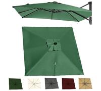 2.5x2.5M 3x3.0M Auvent De Remplacement Pour Parasol Déporté Carré Couverture Supérieure De Parasol Extérieur, Housse De Rechange 8 Baleines Protection UV(Green,3x3.0m/9.8x9.8ft)
