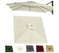 2.5x2.5M 3x3.0M Auvent De Remplacement Pour Parasol Déporté Carré Couverture Supérieure De Parasol Extérieur, Housse De Rechange 8 Baleines Protection UV(Beige,2.5x2.5m/8x8ft)