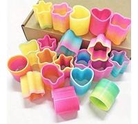2/6/12/24/48 pièces Bobines colorées en couleurs mélangées, formes de cœur et d'étoile, mini ressorts, parfait pour garnir les chaussettes, convient pour les prix de carnaval, les anniversaires, le No