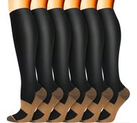 2/6/8/10 paires de chaussettes de compression unisexes, chaussettes de compression hautes pour le sport, chaussettes de soutien à faible pression, convenant pour la course, le cyclisme, la randonnée, 