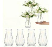 2/6/8 pièces Vases en plastique de haute qualité de forme diamant, transparents pour les compositions florales, faits main, convenant à divers bouquets DIY, pour l'affichage, les vacances et la décora