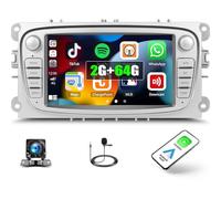[2+64G] 5G WiFi Android 13 Autoradio pour Ford Focus II S-Max Mondeo Galaxy II C-Max Kuga avec Carplay Android Auto, Radio à écran Tactile 7" avec Bluetooth GPS WiFi FM/RDS EQ + Caméra de recul