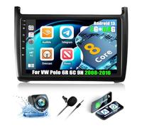 2+64G 8-Cœur CAMECHO Android 13 Autoradio pour VW Polo 6R 6C 9N 2008-2016, 9" Touchscreen 2Din Stéréo Wireless Carplay Bluetooth Radio avec WiFi GPS FM/RDS DSP +Caméra de Recul & Canbus Navigation