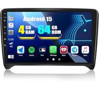 2+64G 9 Pouces Autoradio pour Audi TT MK2 2006-2014 Poste Radio Voiture Bluetooth CarPlay Android Auto 2 DIN Navigation GPS DSP AHD FM/RDS WiFi Écran Tactile Android 15
