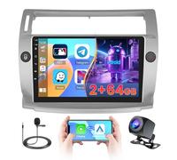 [2+64G] Android Autoradio pour Citroën C4 2004-2009/C-QUATRE 2008-2011 avec Wireless Carplay Android Auto, 9 Pouces Touchscreen Radio Voiture avec Bluetooth/GPS/Caméra Arrière/FM/WiFi/SWC/26UI