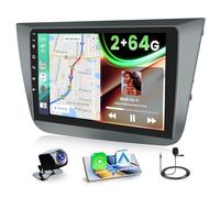 [2+64G] Android Autoradio pour Seat Altea 2004-2016 avec Wireless Carplay Android Auto, 9 Pouces Touchscreen Radio Voiture avec Bluetooth/GPS/Caméra Arrière/FM/WiFi/SWC/26UI