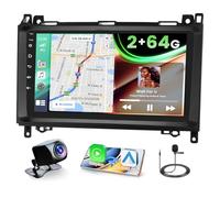 2+64G Android Radio pour Mercedes Benz W169 W245 B160 B170 B180 B200 W639 Vito Viano W906 Sprinter Wireless Carplay&Android Auto, 9''Touchscreen Radio Voiture Bluetooth/GPS/Caméra de recul/FM/WiFi/SWC