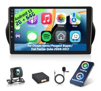 [2+64G]Autoradio Android 13 pour Citroen Nemo/Peugeot Bipper/Fiat Fiorino Qubo 2008-2017 avec Sans Fil Carplay & Android Auto, Radio Tactile 10.1 Pouces avec WiFi GPS DSP FM/RDS SWC + Caméra de Recul