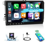 [2+64G] Autoradio Android 13 pour VW Seat Passat Golf Jetta Polo Skoda Tiguan avec Wireless Carplay & Android Auto - Autoradio à écran Tactile 9 Pouces avec EQ WiFi GPS SWC+ Caméra de Recul AHD