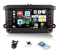 2+64G CAMECHO Android 15 Carplay Autoradio pour VW Golf 5 6 Polo 5 T5 Skoda Passat B6 B7 Seat, Nav sans Fil Android Auto, 7" Radio pour Golf 5 WiFi Bluetooth Lien Miroir FM/RDS +Caméra de Recul
