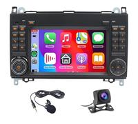 2+64G Double Din Car Stereo for Merdeces B200 A-Class 2008-2017 Upgrade Radio with Wireless Carplay Android Auto 7" IPS Touchscreen Radio GPS Navi Head Unit Bluetooth Backup Camera FM/RDS DSP